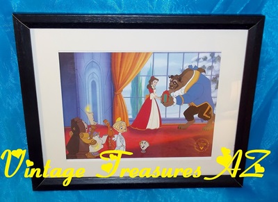 Image for Beauty and the Beast: The Enchanted Christmas Disney Store Exclusive Commemorative Lithograph Framed 1997 (a/k/a Beauty & the Beast 2) <b><span style='color:red'>***USPS STANDARD POST SHIPPING INCLUDED – DOMESTIC ORDERS ONLY!***</span></b><span style='color:purple'>